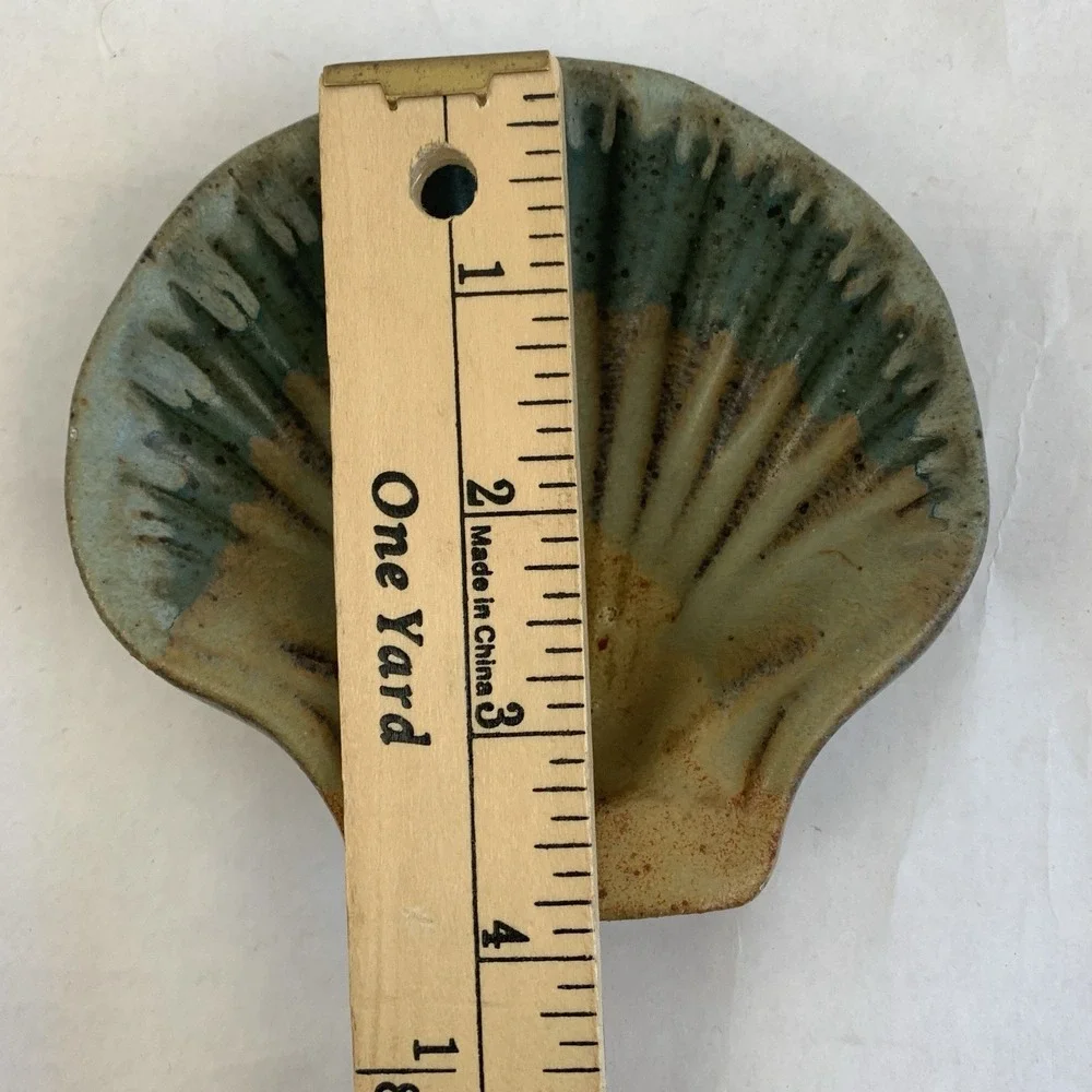 VTG Studio Art Pottery Stoneware Soap Dish Trinket Seashell Leon Kula Mermaid